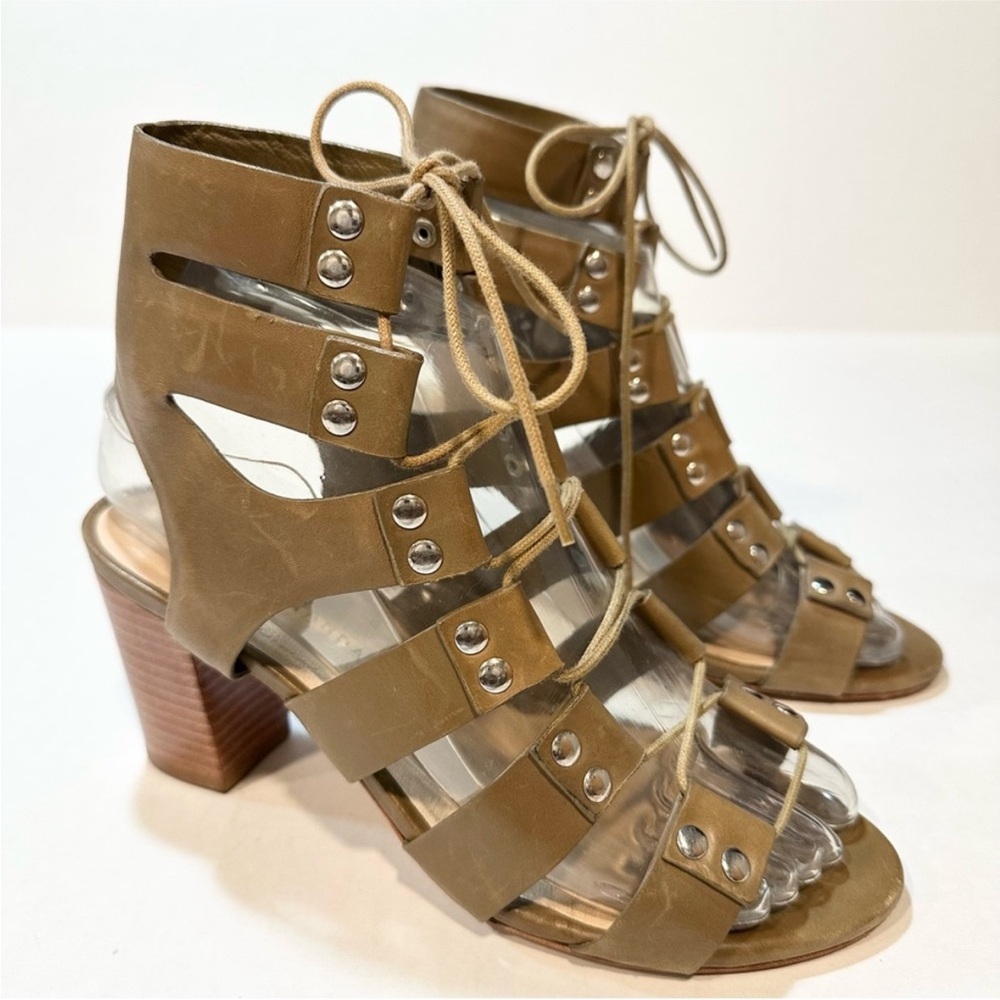 Loeffler Randall Gladiator Sandal Olive Taupe
Leather Strappy Lace Up Heels, 6M